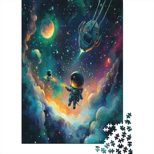 1000 Stück Puzzles Für Erwachsene Teenager Astronauten Stress Abbauen Familien-Puzzlespiel Mit Poster in Voller Größe 1000-teiliges Puzzle Lernspiel Geschenk 1000pcs (75x50cm) von MOBYAT