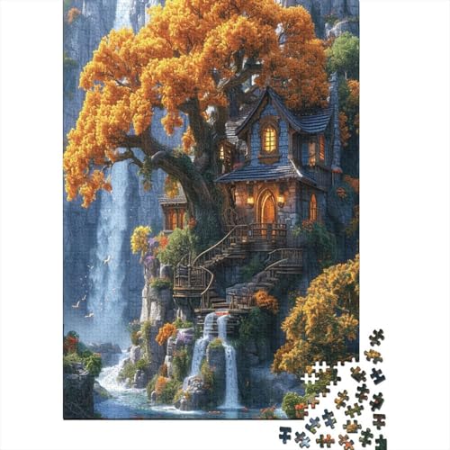 1000 Stück Puzzles Für Erwachsene Teenager Berghütte Stress Abbauen Familien-Puzzlespiel Mit Poster in Voller Größe 1000-teiliges Puzzle Lernspiel Geschenk 1000pcs (75x50cm) von MOBYAT