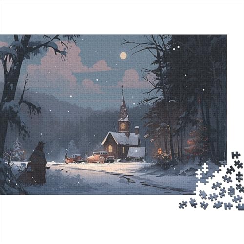 1000 Stück Puzzles Für Erwachsene Teenager Christmas Scenes Stress Abbauen Familien-Puzzlespiel Mit Poster in Voller Größe 1000-teiliges Puzzle Lernspiel Geschenk 1000pcs (75x50cm) von MOBYAT