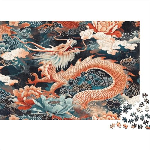 1000 Stück Puzzles Für Erwachsene Teenager Drache Stress Abbauen Familien-Puzzlespiel Mit Poster in Voller Größe 1000-teiliges Puzzle Lernspiel Geschenk 1000pcs (75x50cm) von MOBYAT