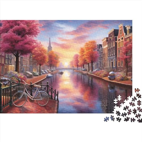 1000 Stück Puzzles Für Erwachsene Teenager Fahrräder in Amsterdam Stress Abbauen Familien-Puzzlespiel Mit Poster in Voller Größe 1000-teiliges Puzzle Lernspiel Geschenk 1000pcs (75x50cm) von MOBYAT