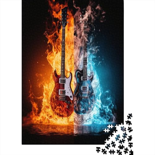 1000 Stück Puzzles Für Erwachsene Teenager Gitarre Stress Abbauen Familien-Puzzlespiel Mit Poster in Voller Größe 1000-teiliges Puzzle Lernspiel Geschenk 1000pcs (75x50cm) von MOBYAT
