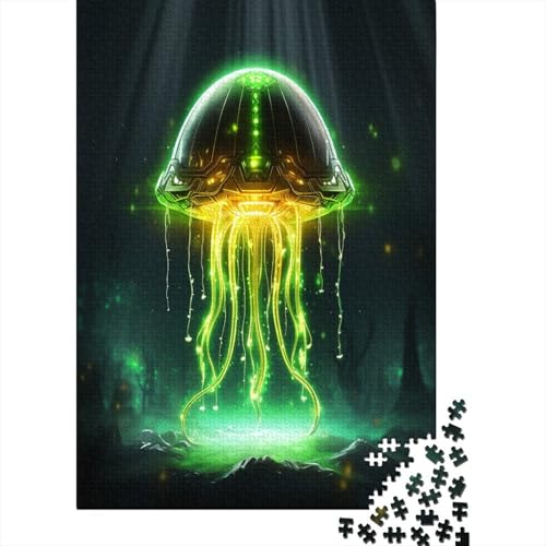1000 Stück Puzzles Für Erwachsene Teenager Grüne Alien UFO Stress Abbauen Familien-Puzzlespiel Mit Poster in Voller Größe 1000-teiliges Puzzle Lernspiel Geschenk 1000pcs (75x50cm) von MOBYAT