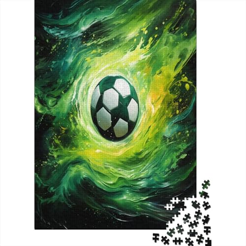 1000 Stück Puzzles Für Erwachsene Teenager Grüner Fußball Stress Abbauen Familien-Puzzlespiel Mit Poster in Voller Größe 1000-teiliges Puzzle Lernspiel Geschenk 1000pcs (75x50cm) von MOBYAT