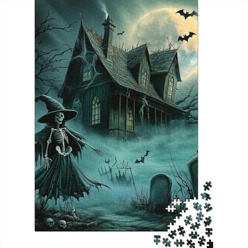 1000 Stück Puzzles Für Erwachsene Teenager Horror Halloween Stress Abbauen Familien-Puzzlespiel Mit Poster in Voller Größe 1000-teiliges Puzzle Lernspiel Geschenk 1000pcs (75x50cm) von MOBYAT