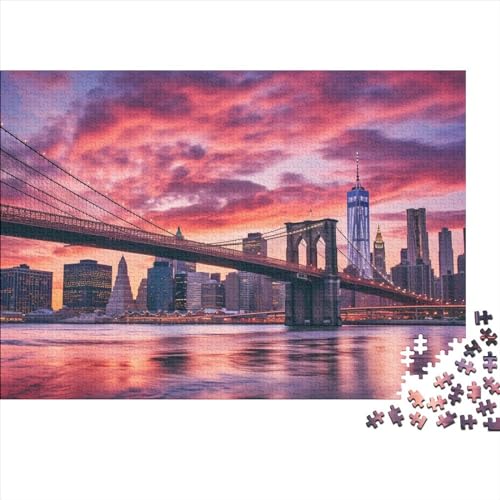 1000 Stück Puzzles Für Erwachsene Teenager New Yorker Themenstadt Stress Abbauen Familien-Puzzlespiel Mit Poster in Voller Größe 1000-teiliges Puzzle Lernspiel Geschenk 1000pcs (75x50cm) von MOBYAT