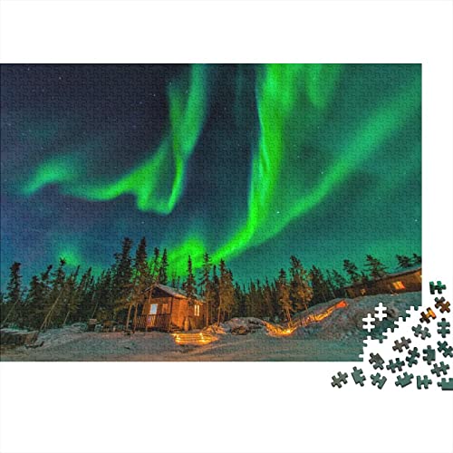 1000 Stück Puzzles Für Erwachsene Teenager Nordlichter in Norwegen Stress Abbauen Familien-Puzzlespiel Mit Poster in Voller Größe 1000-teiliges Puzzle Lernspiel Geschenk 1000pcs (75x50cm) von MOBYAT