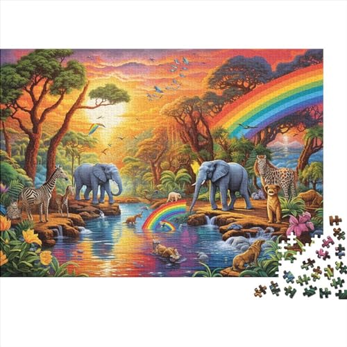 1000 Stück Puzzles Für Erwachsene Teenager Safari Tierwelt Stress Abbauen Familien-Puzzlespiel Mit Poster in Voller Größe 1000-teiliges Puzzle Lernspiel Geschenk 1000pcs (75x50cm) von MOBYAT