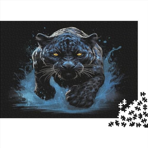 1000 Stück Puzzles Für Erwachsene Teenager Schwarzer Panther Stress Abbauen Familien-Puzzlespiel Mit Poster in Voller Größe 1000-teiliges Puzzle Lernspiel Geschenk 1000pcs (75x50cm) von MOBYAT