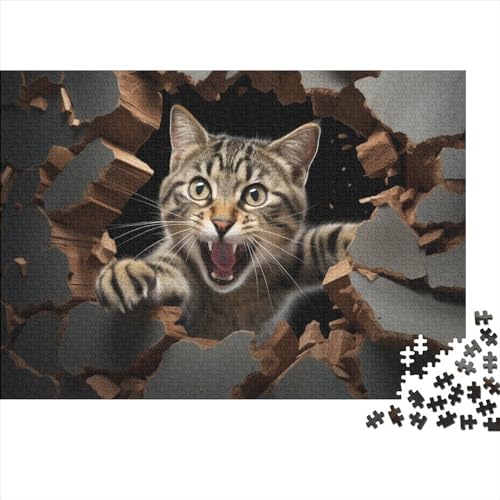 1000 Stück Puzzles Für Erwachsene Teenager Three Dimensional Effects Cat Stress Abbauen Familien-Puzzlespiel Mit Poster in Voller Größe 1000-teiliges Puzzle Lernspiel Geschenk 1000pcs (75x50cm) von MOBYAT