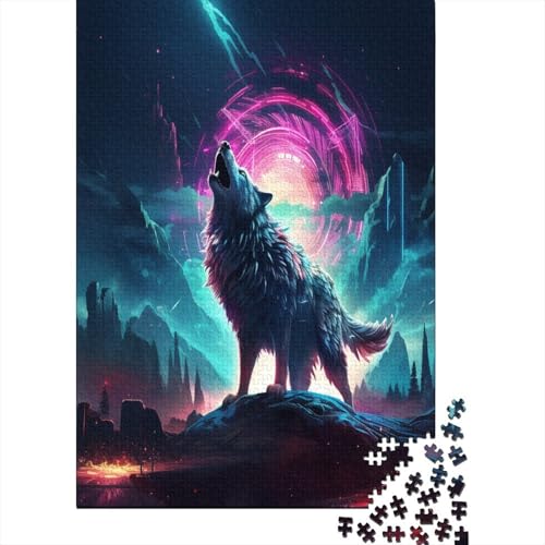 1000 Stück Puzzles Für Erwachsene Teenager Wolf Stress Abbauen Familien-Puzzlespiel Mit Poster in Voller Größe 1000-teiliges Puzzle Lernspiel Geschenk 1000pcs (75x50cm) von MOBYAT