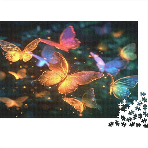 1000 Stück Puzzles Für Erwachsene Teenager bunter Schmetterling Stress Abbauen Familien-Puzzlespiel Mit Poster in Voller Größe 1000-teiliges Puzzle Lernspiel Geschenk 1000pcs (75x50cm) von MOBYAT