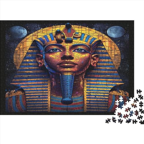 1000 Teile Hölzern Puzzle - Ägypter Pharao - 1000 Teile Puzzle Für Erwachsene Ab 14 Jahren 1000pcs (75x50cm) von MOBYAT