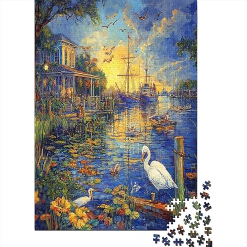 1000 Teile Hölzern Puzzle - Amsterdamer Kanal - 1000 Teile Puzzle Für Erwachsene Ab 14 Jahren 1000pcs (75x50cm) von MOBYAT