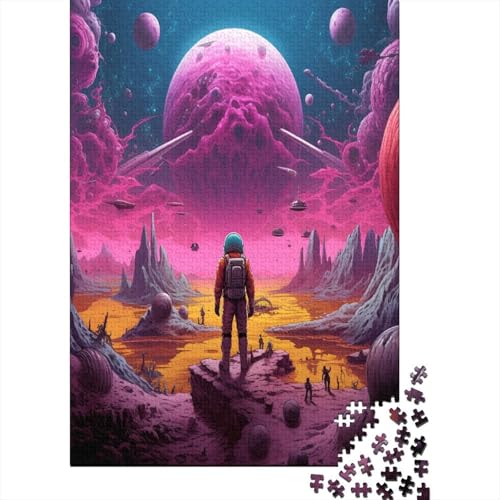 1000 Teile Hölzern Puzzle - Astronauten, Planet - 1000 Teile Puzzle Für Erwachsene Ab 14 Jahren 1000pcs (75x50cm) von MOBYAT