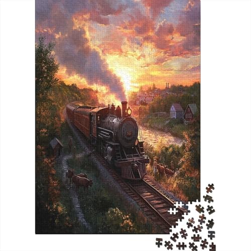 1000 Teile Hölzern Puzzle - Dampfzug - 1000 Teile Puzzle Für Erwachsene Ab 14 Jahren 1000pcs (75x50cm) von MOBYAT