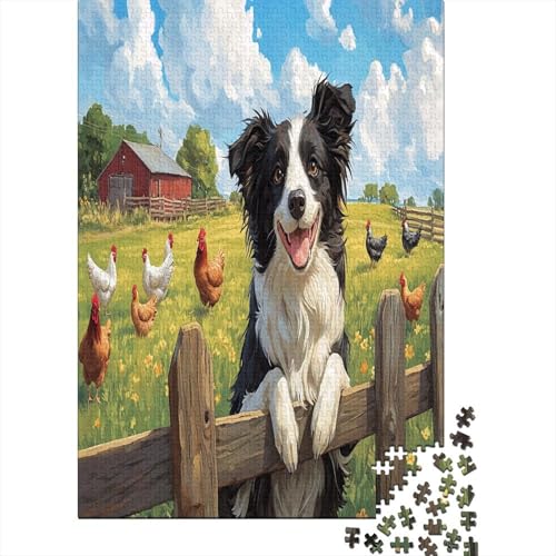 1000 Teile Hölzern Puzzle - Der Border Collie - 1000 Teile Puzzle Für Erwachsene Ab 14 Jahren 1000pcs (75x50cm) von MOBYAT