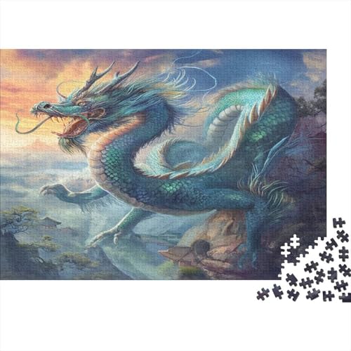 1000 Teile Hölzern Puzzle - Drache - 1000 Teile Puzzle Für Erwachsene Ab 14 Jahren 1000pcs (75x50cm) von MOBYAT