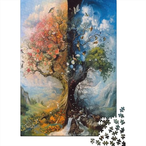 1000 Teile Hölzern Puzzle - Farbiger Baum - 1000 Teile Puzzle Für Erwachsene Ab 14 Jahren 1000pcs (75x50cm) von MOBYAT