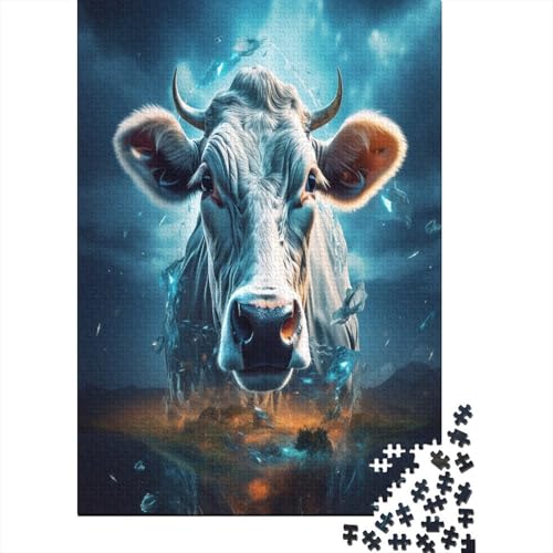 1000 Teile Hölzern Puzzle - Kuh - 1000 Teile Puzzle Für Erwachsene Ab 14 Jahren 1000pcs (75x50cm) von MOBYAT