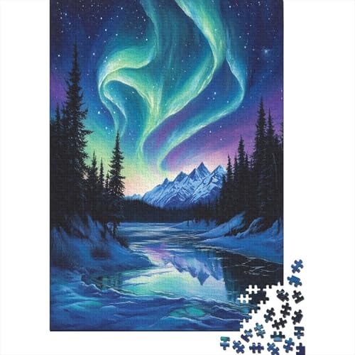 1000 Teile Hölzern Puzzle - Nordlichter - 1000 Teile Puzzle Für Erwachsene Ab 14 Jahren 1000pcs (75x50cm) von MOBYAT