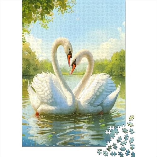 1000 Teile Hölzern Puzzle - Schwan - 1000 Teile Puzzle Für Erwachsene Ab 14 Jahren 1000pcs (75x50cm) von MOBYAT