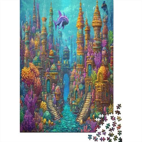1000 Teile Hölzern Puzzle - Unterwasserpalast - 1000 Teile Puzzle Für Erwachsene Ab 14 Jahren 1000pcs (75x50cm) von MOBYAT