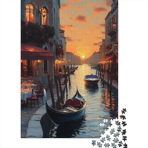 1000 Teile Hölzern Puzzle - Venedig Kanäle - 1000 Teile Puzzle Für Erwachsene Ab 14 Jahren 1000pcs (75x50cm) von MOBYAT