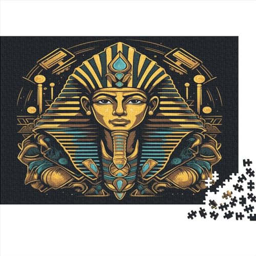 2023 Hölzern Puzzle Ägyptischer Pharao, Familienurlaub-Puzzle 500 Teile Puzzles, Puzzles,Hausdekoration, Erwachsene von MOBYAT
