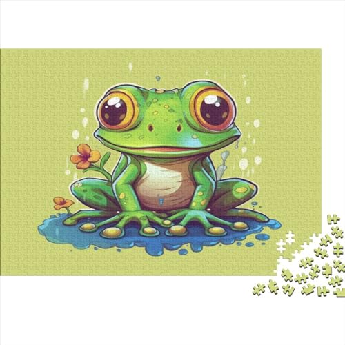 2023 Hölzern Puzzle Cartoon Frog, Familienurlaub-Puzzle 1000 Teile Puzzles, Animal Puzzles,Hausdekoration, Erwachsene von MOBYAT