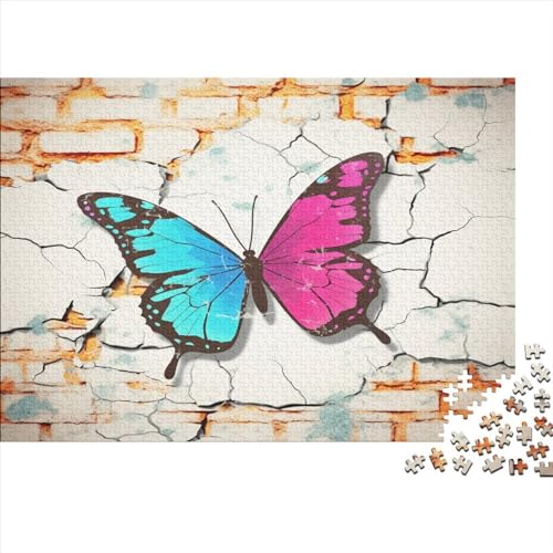 2023 Hölzern Puzzle Schmetterling mit 3D-Effekt, Familienurlaub-Puzzle 300 Teile Puzzles, Tier Puzzles,Hausdekoration, Erwachsene von MOBYAT