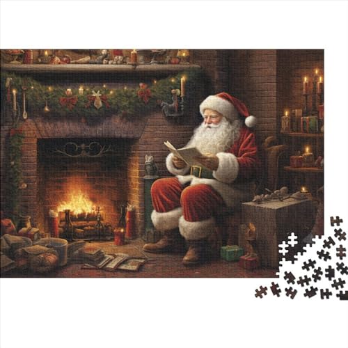 2023 Hölzern Puzzle Weihnachtsmann, Familienurlaub-Puzzle 500 Teile Puzzles, Puzzles,Hausdekoration, Erwachsene von MOBYAT