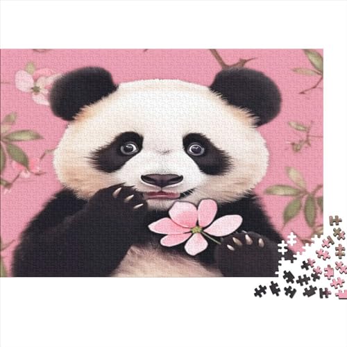 2023 Hölzern Puzzle süßer Panda, Familienurlaub-Puzzle 500 Teile Puzzles, KI-Design Puzzles,Hausdekoration, Erwachsene von MOBYAT