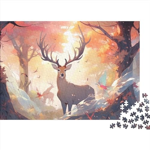 300 Stück Puzzles Für Erwachsene Teenager Magischer Hirsch Stress Abbauen Familien-Puzzlespiel Mit Poster in Voller Größe 300-teiliges Puzzle Lernspiel Geschenk 300pcs (40x28cm) von MOBYAT