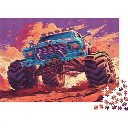 300 Stück Puzzles Für Erwachsene Teenager Monster Truck Stress Abbauen Familien-Puzzlespiel Mit Poster in Voller Größe 300-teiliges Puzzle Lernspiel Geschenk 300pcs (40x28cm) von MOBYAT