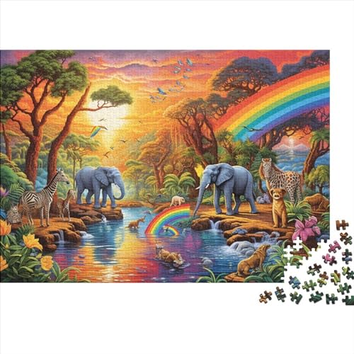 300 Stück Puzzles Für Erwachsene Teenager Safari Tierwelt Stress Abbauen Familien-Puzzlespiel Mit Poster in Voller Größe 300-teiliges Puzzle Lernspiel Geschenk 300pcs (40x28cm) von MOBYAT