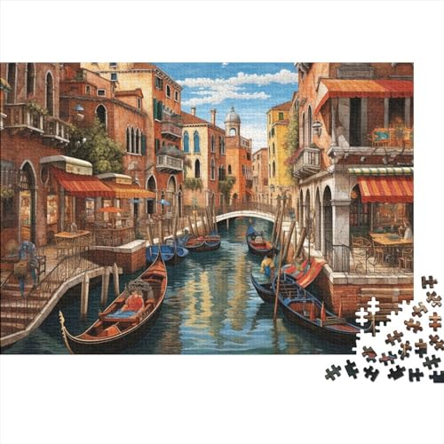 500 Stück Puzzles Für Erwachsene Teenager Venedig Stress Abbauen Familien-Puzzlespiel Mit Poster in Voller Größe 500-teiliges Puzzle Lernspiel Geschenk 500pcs (52x38cm) von MOBYAT
