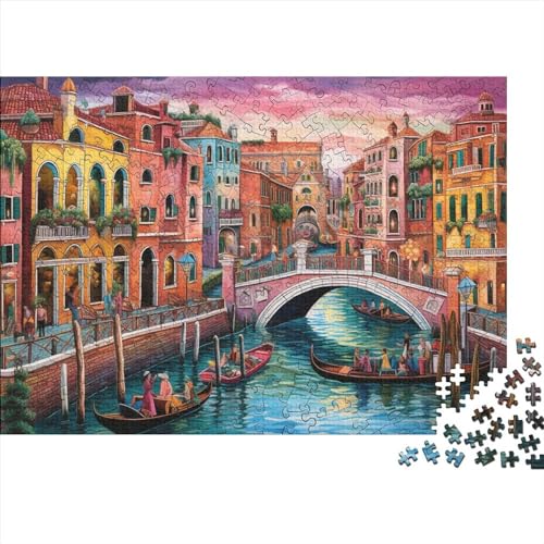 500 Stück Puzzles Für Erwachsene Teenager Venedig Stress Abbauen Familien-Puzzlespiel Mit Poster in Voller Größe 500-teiliges Puzzle Lernspiel Geschenk 500pcs (52x38cm) von MOBYAT