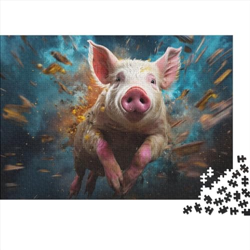 Animal Puzzle, 1000 Puzzleteile Im Adventskalender 2023, Geschenke Für Jungen, Mädchen, Familie Und Freunde Zu Weihnachten(Buntes Schwein) von MOBYAT