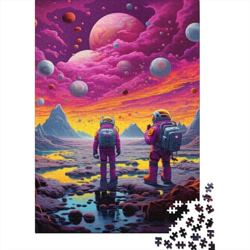 Astronauten, Planet 1000 Teile, Impossible Woody Puzzle,Geschicklichkeitsspiel Für Die Ganze Familie, Erwachsenenpuzzle Ab 14 Jahren Puzzel 1000pcs (75x50cm) von MOBYAT