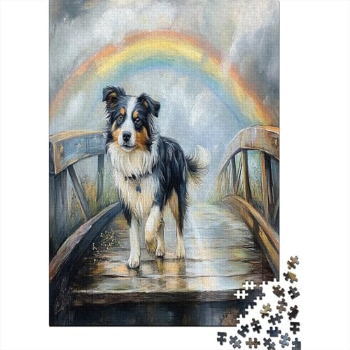 Australischer Schäfer 1000 Stück Puzzles Für Erwachsene Teenager Stress Abbauen Familien-Puzzlespiel Mit Poster in 1000-teiliges Puzzle Lernspiel Spielzeug Geschenk Puzzel 1000pcs (75x50cm) von MOBYAT