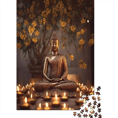Buddha-Statue 1000 Stück Puzzles Für Erwachsene Teenager Stress Abbauen Familien-Puzzlespiel Mit Poster in 1000-teiliges Puzzle Lernspiel Spielzeug Geschenk Puzzel 1000pcs (75x50cm) von MOBYAT