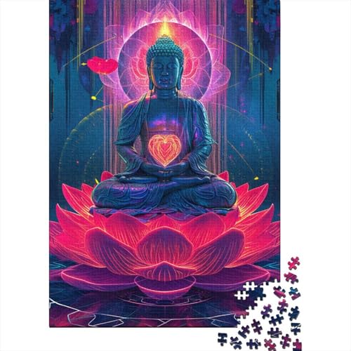 Buddha-Statue 1000 Stück Puzzles Für Erwachsene Teenager Stress Abbauen Familien-Puzzlespiel Mit Poster in 1000-teiliges Puzzle Lernspiel Spielzeug Geschenk Puzzel 1000pcs (75x50cm) von MOBYAT