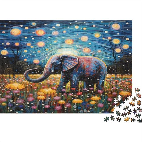 Elefant 1000 Teile, Impossible Woody Puzzle,Geschicklichkeitsspiel Für Die Ganze Familie, Erwachsenenpuzzle Ab 14 Jahren Puzzel 1000pcs (75x50cm) von MOBYAT
