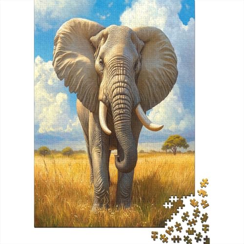 Elefanten 1000 Stück Puzzles Für Erwachsene Teenager Stress Abbauen Familien-Puzzlespiel Mit Poster in 1000-teiliges Puzzle Lernspiel Spielzeug Geschenk Puzzel 1000pcs (75x50cm) von MOBYAT