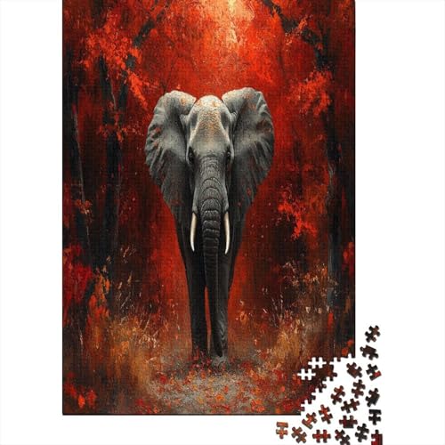 Elefanten 1000 Teile, Impossible Woody Puzzle,Geschicklichkeitsspiel Für Die Ganze Familie, Erwachsenenpuzzle Ab 14 Jahren Puzzel 1000pcs (75x50cm) von MOBYAT