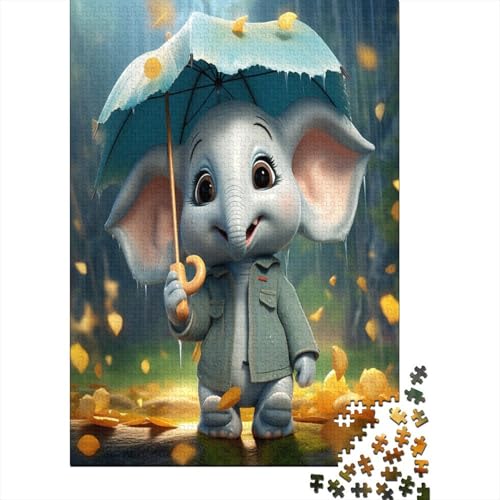 Elefanten&Cartoon 1000 Stück Puzzles Für Erwachsene Teenager Stress Abbauen Familien-Puzzlespiel Mit Poster in 1000-teiliges Puzzle Lernspiel Spielzeug Geschenk Puzzel 1000pcs (75x50cm) von MOBYAT