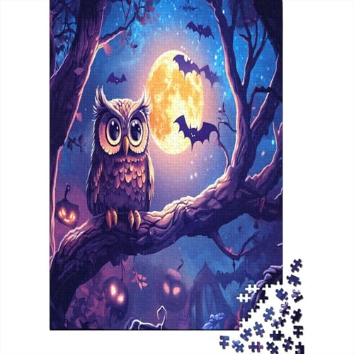 Eule 1000 Teile, Impossible Woody Puzzle,Geschicklichkeitsspiel Für Die Ganze Familie, Erwachsenenpuzzle Ab 14 Jahren Puzzel 1000pcs (75x50cm) von MOBYAT