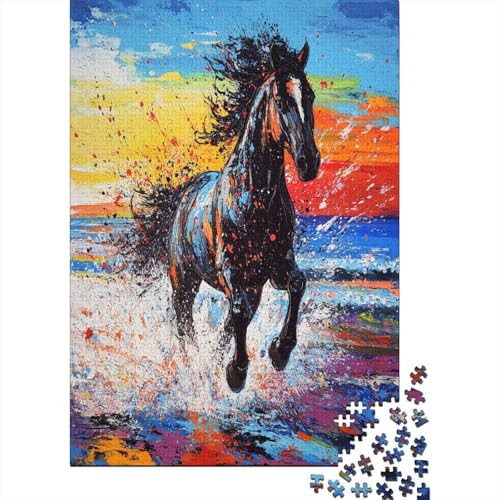 Fine Pferd 1000 Stück Puzzles Für Erwachsene Teenager Stress Abbauen Familien-Puzzlespiel Mit Poster in 1000-teiliges Puzzle Lernspiel Spielzeug Geschenk Puzzel 1000pcs (75x50cm) von MOBYAT
