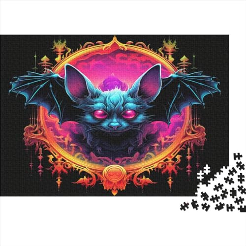 Fledermaus 1000 Stück Puzzles Für Erwachsene Teenager Stress Abbauen Familien-Puzzlespiel Mit Poster in 1000-teiliges Puzzle Lernspiel Spielzeug Geschenk Puzzel 1000pcs (75x50cm) von MOBYAT